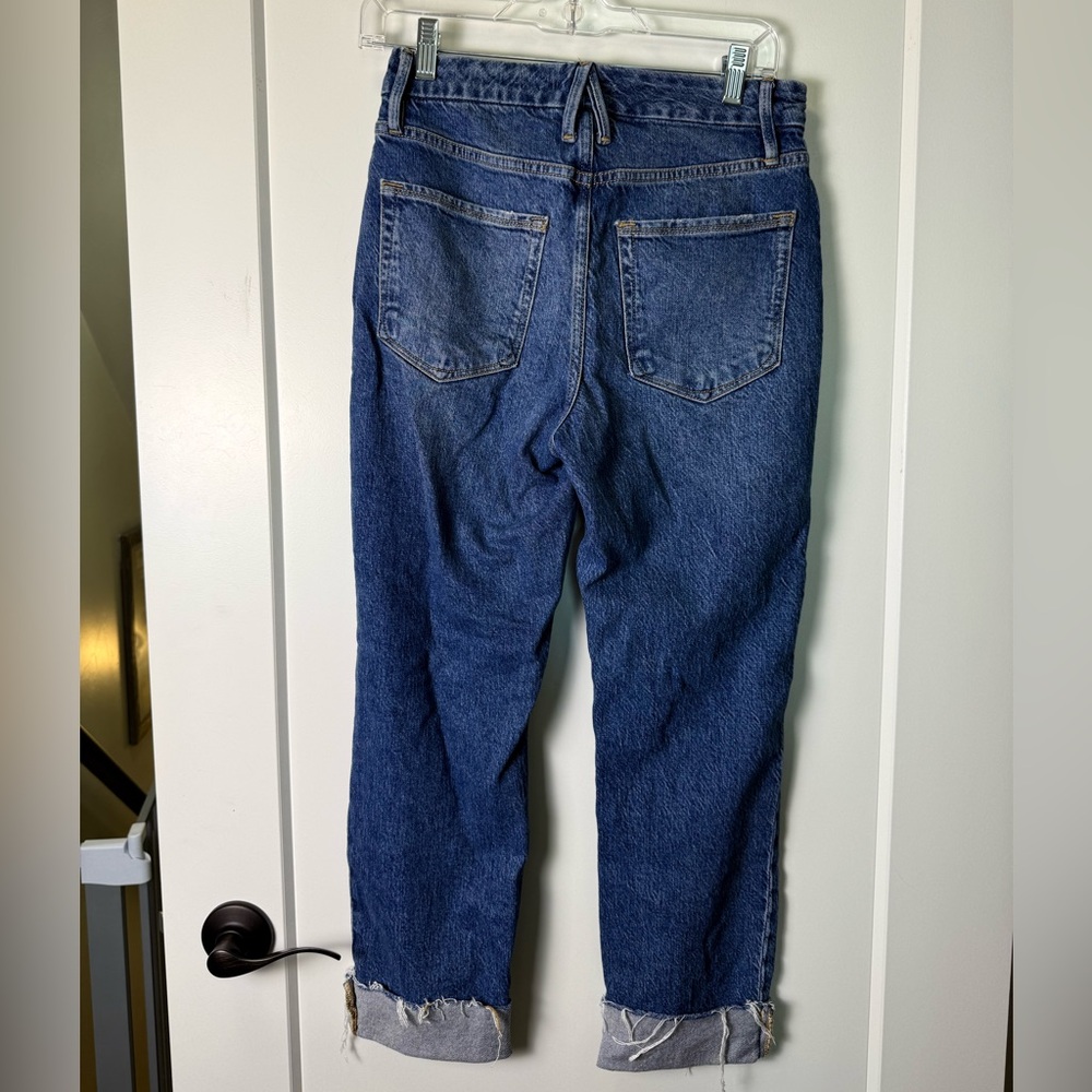 Good American Style GCRH086TFT Good Crop Raw Hem Slim Blue940 High Waist 4/27 - Picture 4 of 7